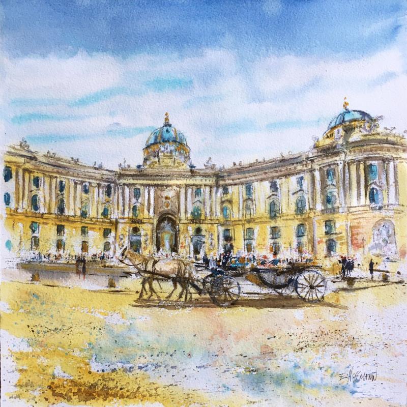 Pintura Hofburg por Hoffmann Elisabeth | Pintura Figurativo Urbano Acuarela