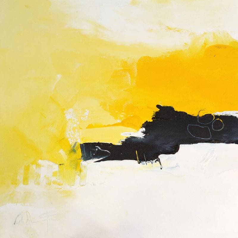 Painting Je t'aime à la folie by Dumontier Nathalie | Painting Abstract Minimalist Oil