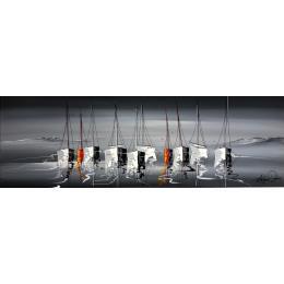 Painting L'amour ce soir d'été en mer by Fonteyne David | Painting Figurative Acrylic, Oil Marine