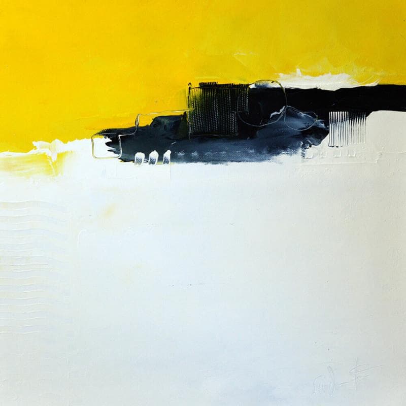 Painting J'entends le roulement des galets by Dumontier Nathalie | Painting Abstract Minimalist Oil