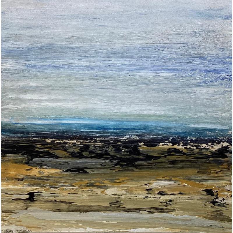 Peinture Sans titre  par Rocco Sophie | Tableau Art Singulier Paysages Marine Huile Acrylique Collage Sable
