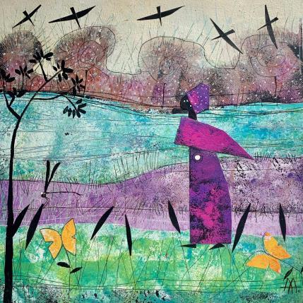 Painting Paseando en el manglar by Arias Parera Almudena | Painting Naive art Acrylic Landscapes, Life style