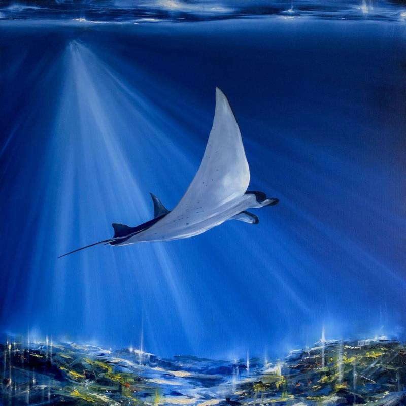 Painting Steer for the deep waters by Guillet Jerome | Painting Figurative Marine Oil Acrylic