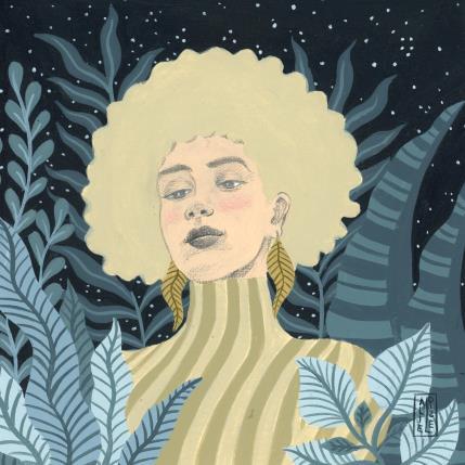 Peinture Nina par Alie Loizel | Tableau Art naïf Acrylique Portraits