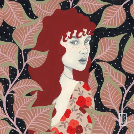 Painting Calliope by Alie Loizel | Painting Naive art Acrylic Portrait