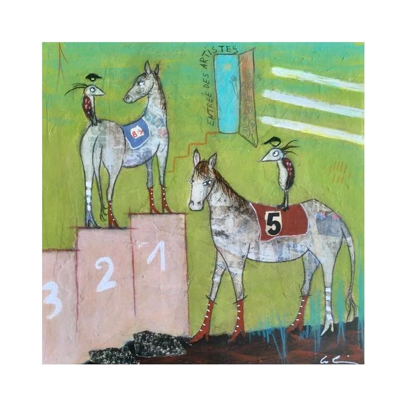 Painting Entrée des artistes by Colin Sylvie | Painting Raw art Animals Acrylic Gluing Pastel