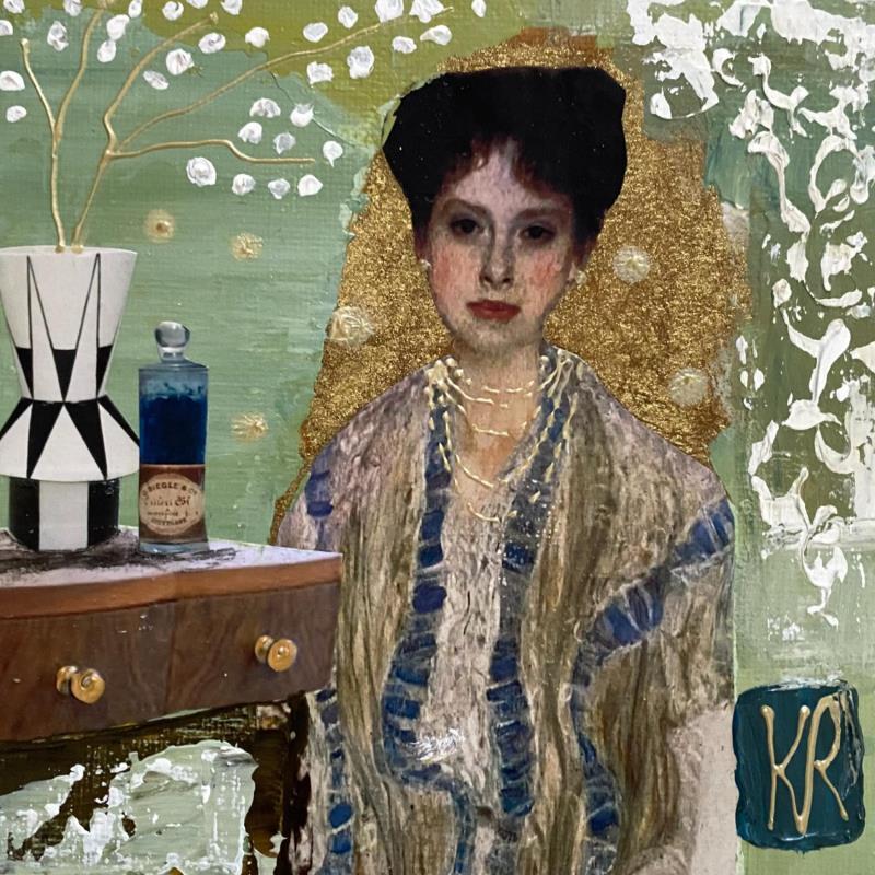 Painting L'amie by Romanelli Karine | Painting Figurative Portrait Life style Gluing