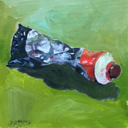 Peinture TUBE DE PEINTURE ROUGE par Morales Géraldine | Tableau Figuratif Acrylique, Huile Natures mortes