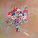 Painting BOUQUET COLORE 7 by Morales Géraldine | Painting Figurative Still-life Oil Acrylic