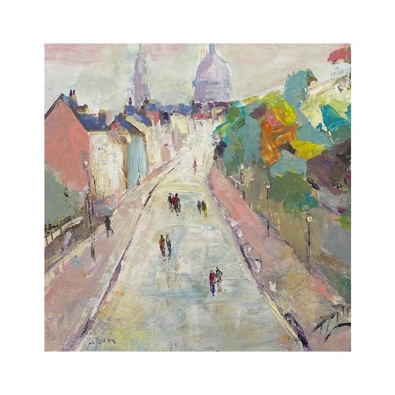 Peinture Balade du dimanche par Yavru Irfan | Tableau Figuratif Urbain Huile