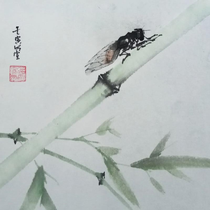 Peinture Cicades par Du Mingxuan | Tableau Figuratif Animaux Aquarelle