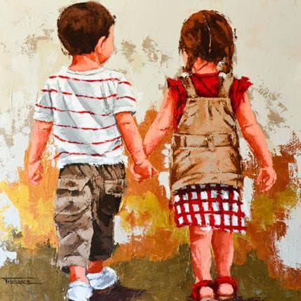 Painting Dorado by Escobar Francesca | Painting Figurative Acrylic Life style