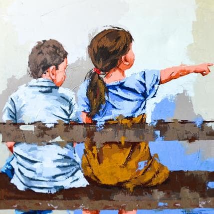 Painting Señalando by Escobar Francesca | Painting Figurative Acrylic Life style