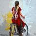 Painting Nepal en bici 1 by Escobar Francesca | Painting Figurative Life style Acrylic