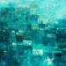 Painting Cité d'Emeraude by Solveiga | Painting Abstract Landscapes Urban Minimalist Acrylic