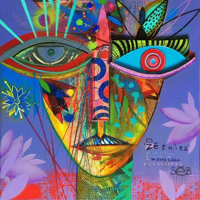 Painting Zephira by Seb | Painting Raw art Portrait Acrylic