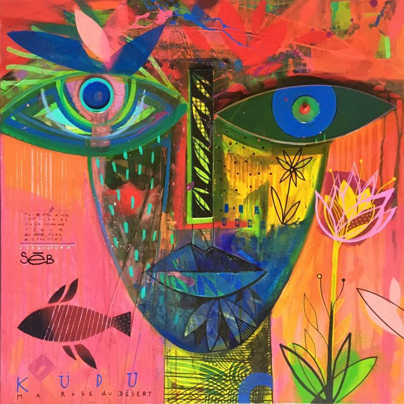 Peinture Kudu par Seb | Tableau Art Singulier Portraits Acrylique