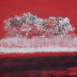 Painting Brume dans les arbres by Escolier Odile | Painting Figurative Acrylic Landscapes