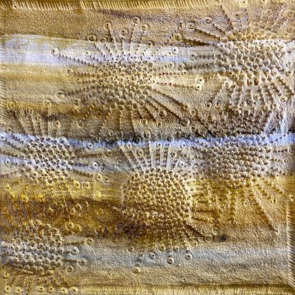 Peinture petits soleils par Caviale Marie | Tableau Matiérisme Minimaliste