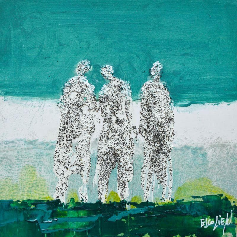 Gemälde Trio matière von Escolier Odile | Gemälde Figurativ Landschaften Acryl