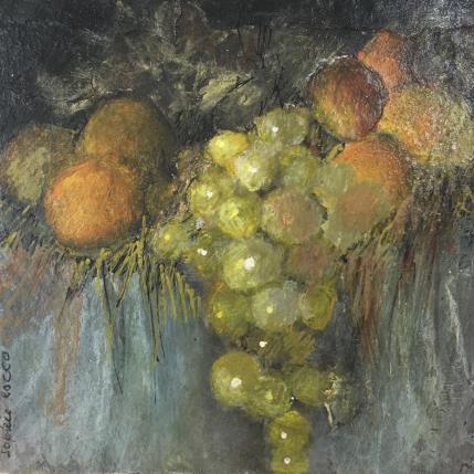 Peinture Raisin par Rocco Sophie | Tableau Art Singulier Acrylique, Collage, Huile, Sable