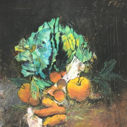 Peinture Le choux du printemps par Rocco Sophie | Tableau Art Singulier Acrylique, Collage, Huile, Sable