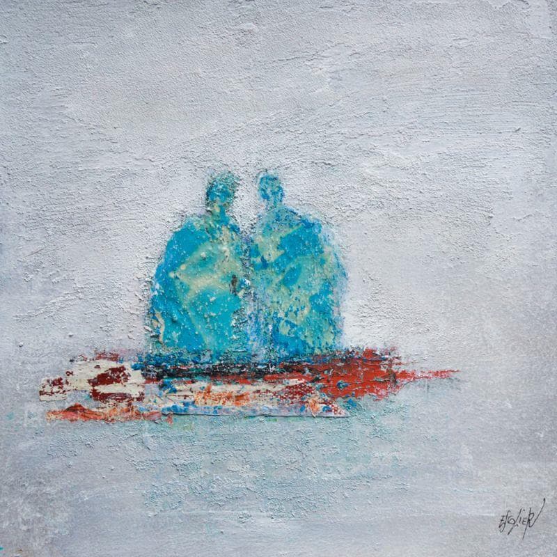 Pintura Frémissement d'une rencontre por Escolier Odile | Pintura Figurativo Paisajes Acrílico