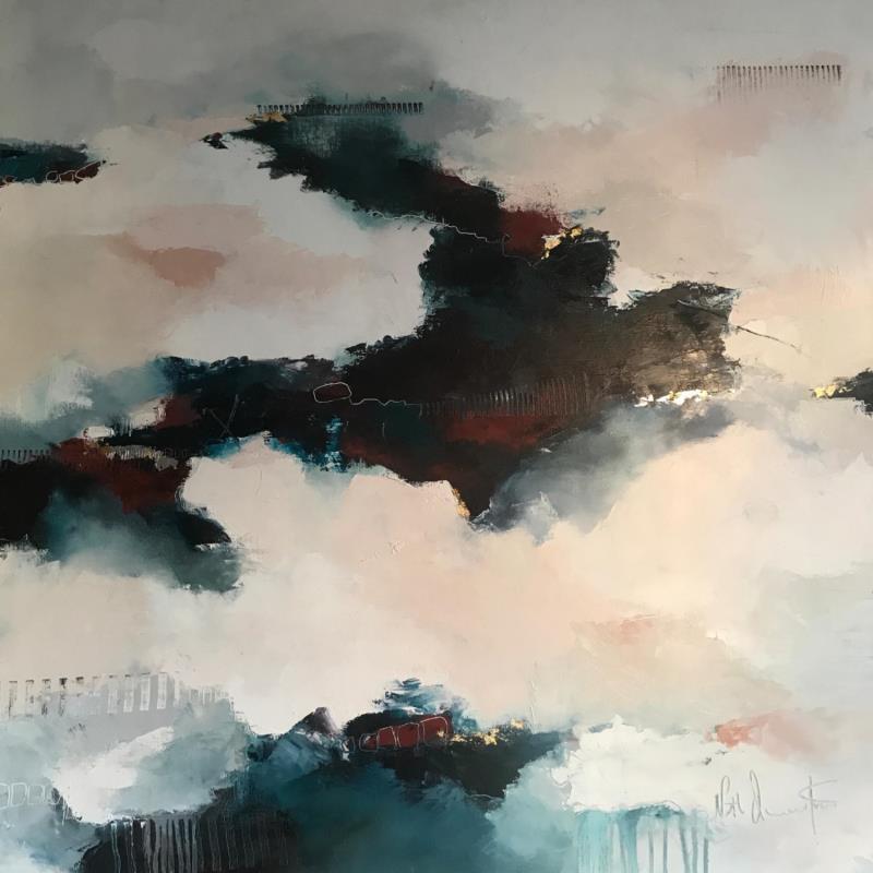 Peinture Retenir son souffle par Dumontier Nathalie | Tableau Abstrait Minimaliste Huile