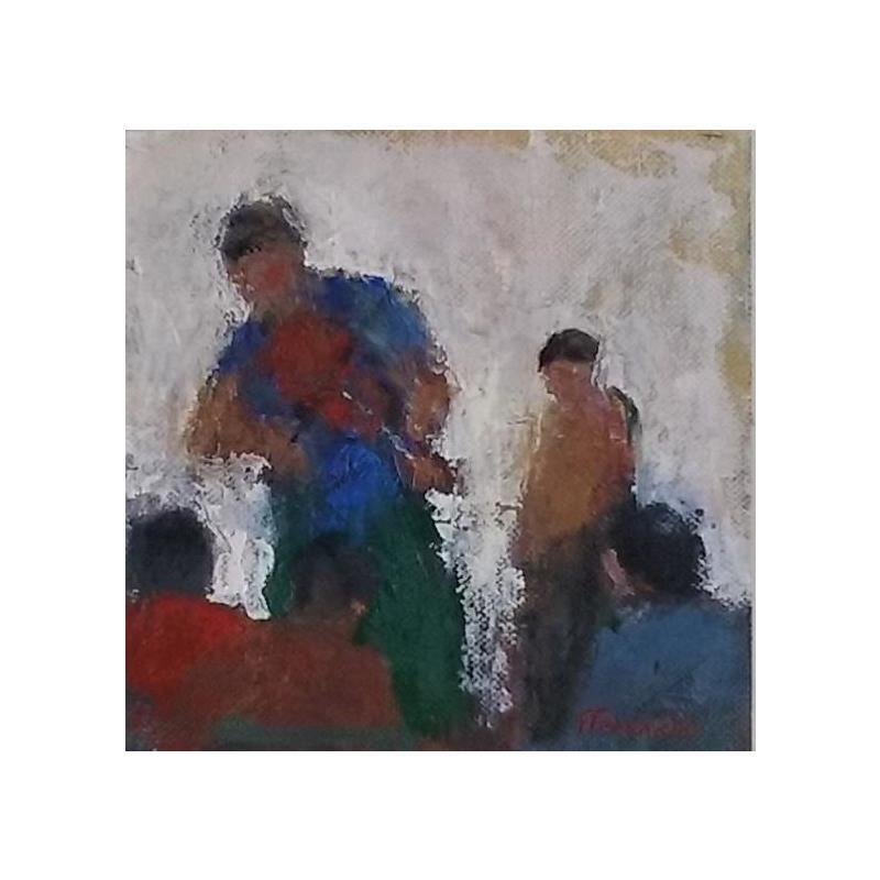 Painting Moment de partage by Fernando | Painting Figurative Life style Oil