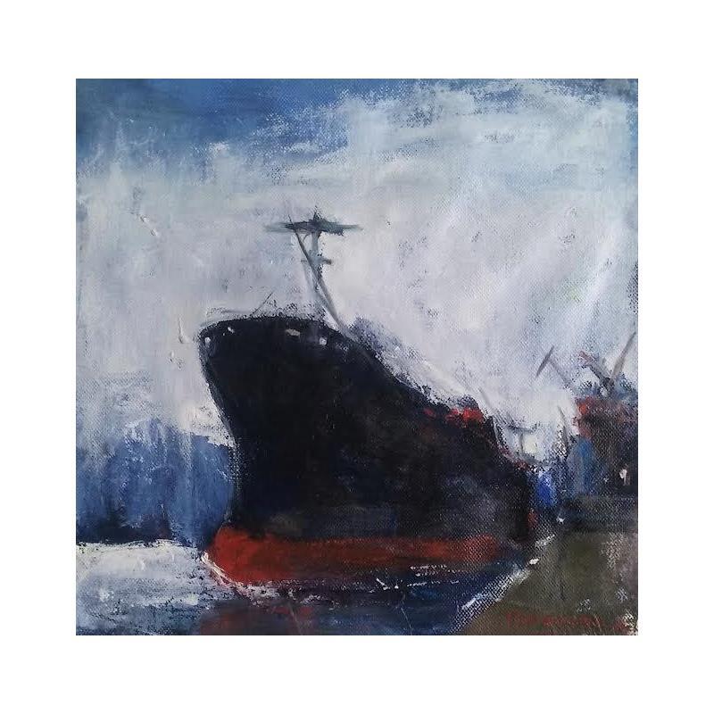 Painting Le port by Fernando | Painting Figurative Marine Oil