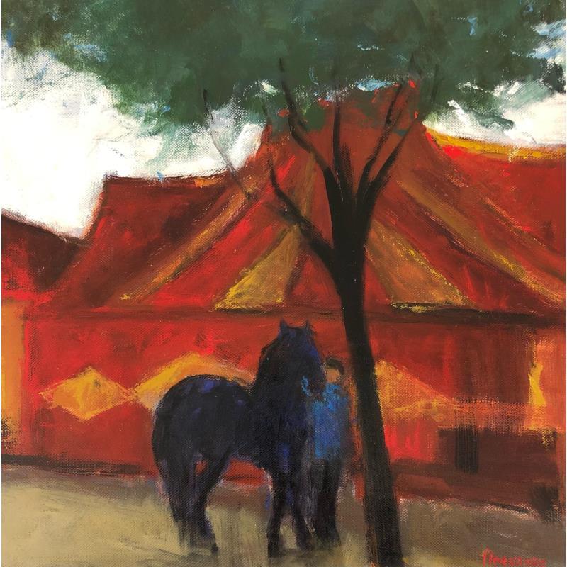 Peinture Complicité-2 par Fernando | Tableau Figuratif Scènes de vie Huile