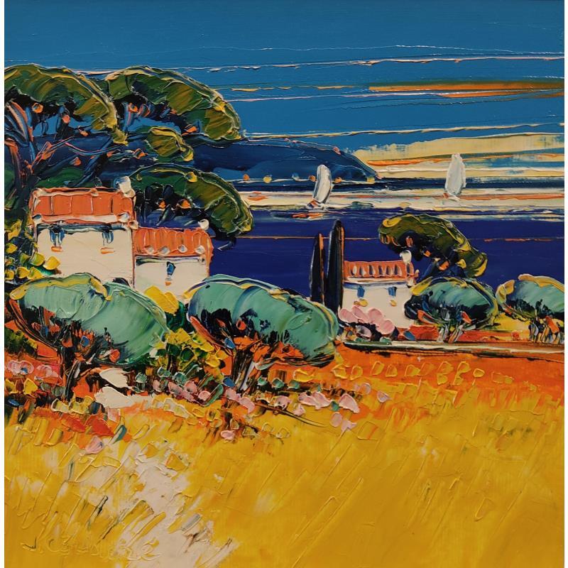 Peinture La mediterrannée par Corbière Liisa | Tableau Figuratif Paysages Marine Nature Huile