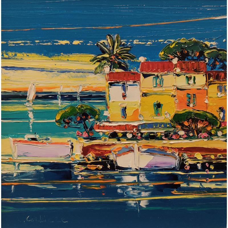 Pintura Vacances sur la Cote d'Azur por Corbière Liisa | Pintura Figurativo Paisajes Marine Naturaleza Aceite