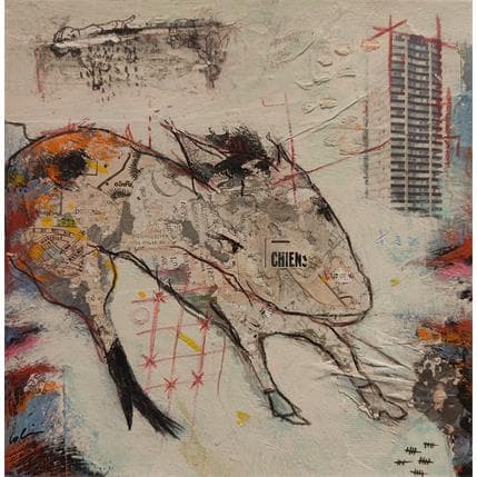 Peinture Chiens des rues par Colin Sylvie | Tableau Art Singulier Acrylique Animaux