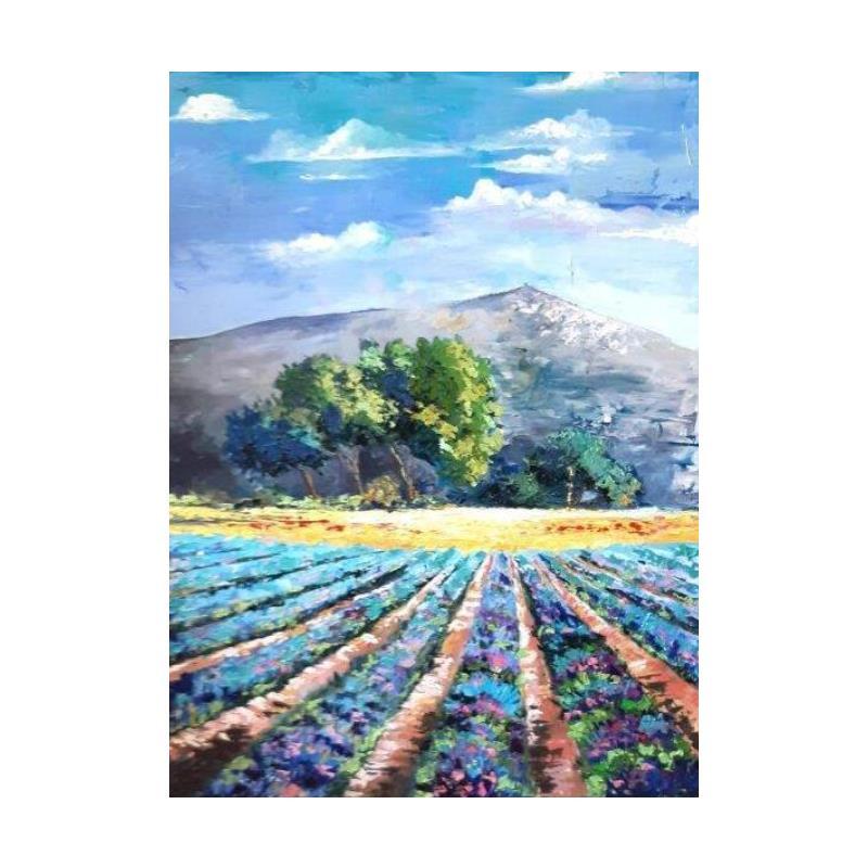 Painting Lavandes by Laura Rose | Painting Figurative Oil Landscapes