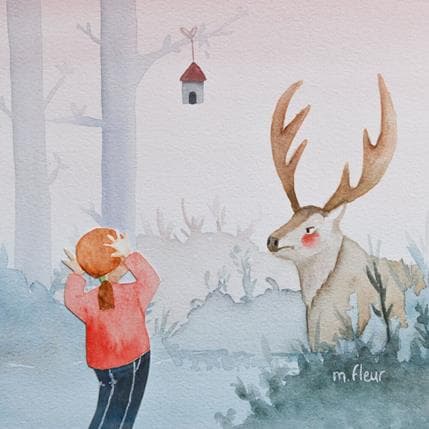 Painting Norbert et Lili by Marjoline Fleur | Painting Naive art Life style