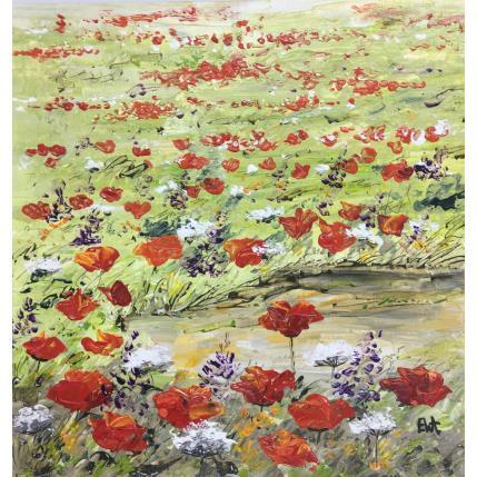 Painting Couleurs de la nature by Rey Ewa | Painting Figurative Acrylic Landscapes, Pop icons