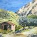 Painting Les oliviers du cabanon by Rey Ewa | Painting Figurative Landscapes Acrylic