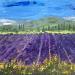 Painting Les genêts des lavandes by Rey Ewa | Painting Figurative Landscapes Acrylic