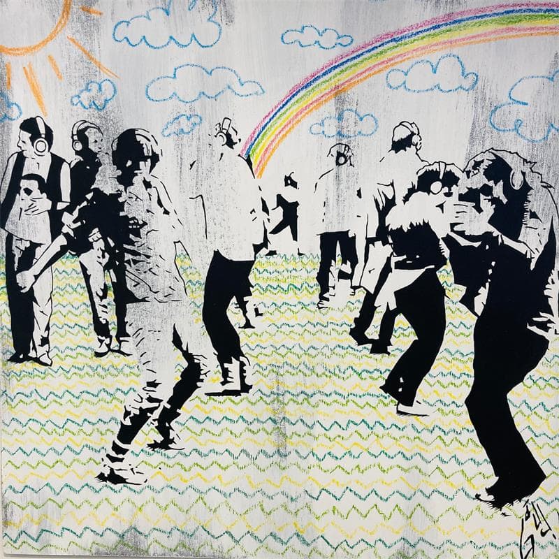 Gemälde Dream dance von Di Vicino Gaudio Alessandro | Gemälde Street art Alltagsszenen Graffiti Acryl