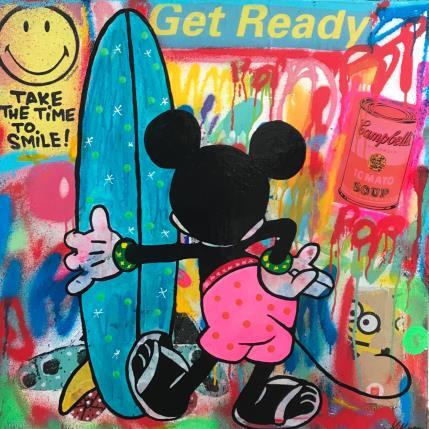 Peinture Mickey surf par Kikayou | Tableau Pop-art Graffiti Icones Pop