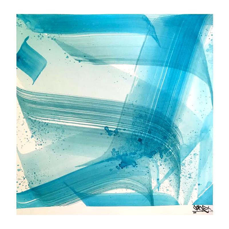 Peinture Blue Dream par Nitram Joke | Tableau Street Art Graffiti Acrylique