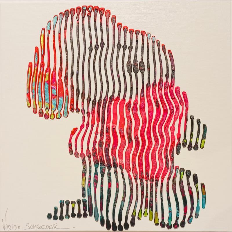 Painting Snoopy l'amour à la place du coeur. L'amour est la vie by Schroeder Virginie | Painting Pop-art Pop icons Oil Acrylic