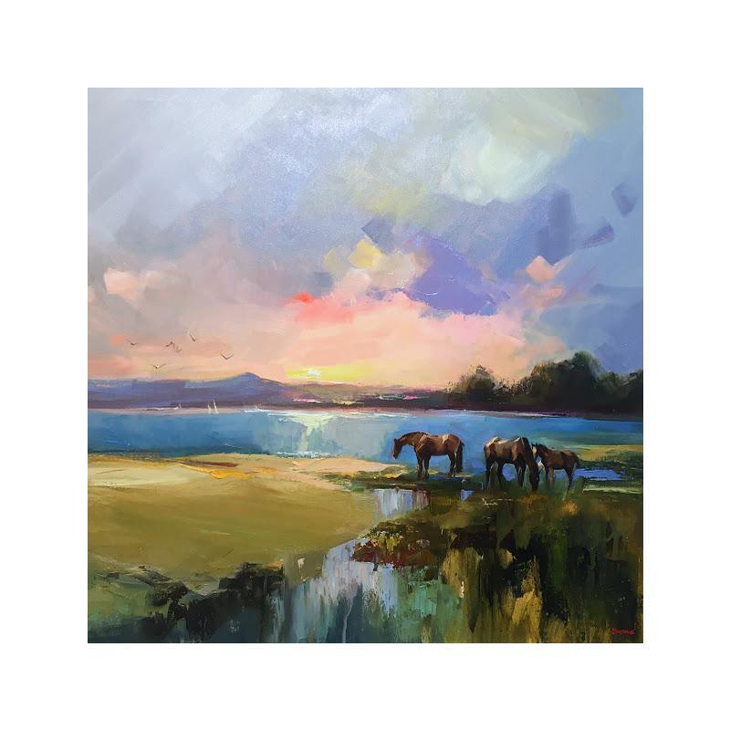 Peinture Hot Valley par Bond Tetiana | Tableau Figuratif Paysages Animaux Huile