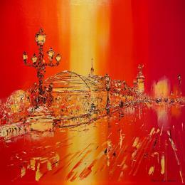 Peinture Balade au crépuscule par Rousseau Patrick | Tableau Figuratif Huile Urbain