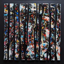 Peinture Bc 13 touche blanc multi par Langeron Luc | Tableau Abstrait Acrylique, Bois, Résine Minimaliste