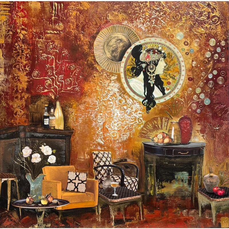 Painting Sérénité by Romanelli Karine | Painting Figurative Gluing