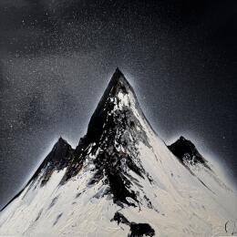 Painting Lost Paradise by Rey Julien | Painting Figurative Acrylic, Cardboard Black & White, Landscapes