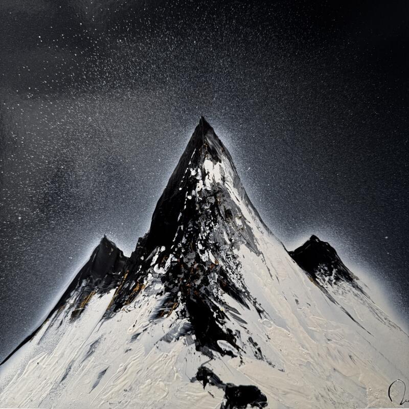 Painting Lost Paradise by Rey Julien | Painting Figurative Landscapes Black & White Cardboard Acrylic