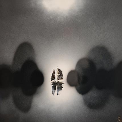 Peinture Mystery par Rey Julien | Tableau Figuratif Acrylique Marine, Noir & blanc